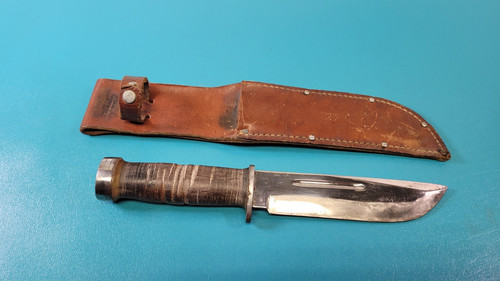 WWII Cattaraugus Quartermaster Fighting Knife 7th Variation + Sheath TR1129