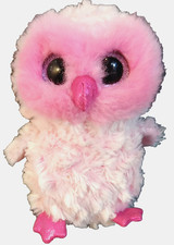Ty Beanie Stuffed Plush Toy Twiggy The Owl Pink Purple Sparkling Glitter Eyes