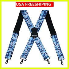 Men's Suspender 1.5/2 Inch Wide Suspenders Full Elastic X Back Suspender with...