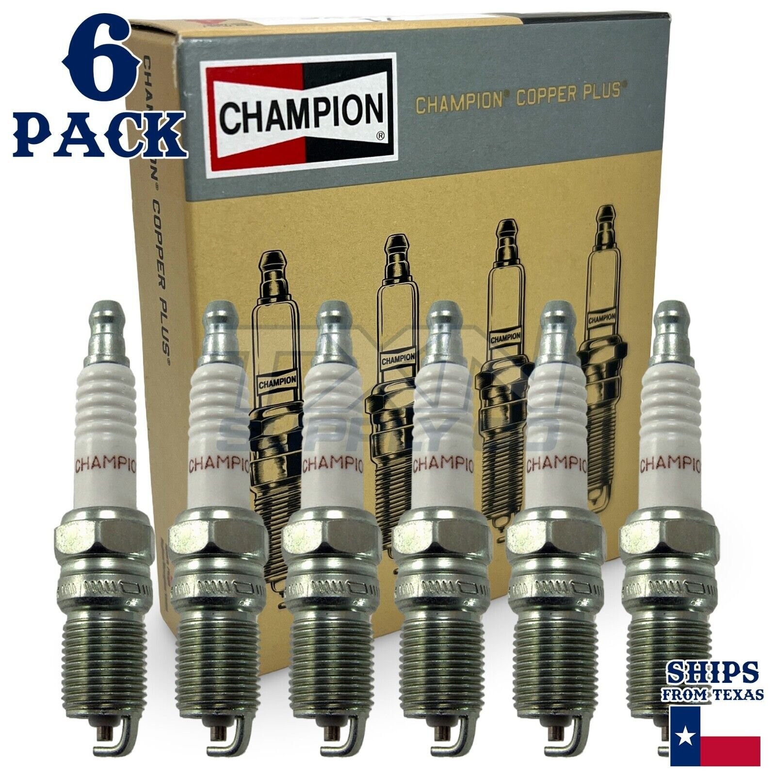 6 Pack Champion Copper Plus Spark Plugs for 1987-1989 Mercedes-Benz 260E 2.6L