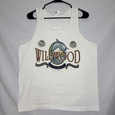 Vintage 90s Fruit of The Loom Wildwood Dolphin Tank Top Sz L Made in USA