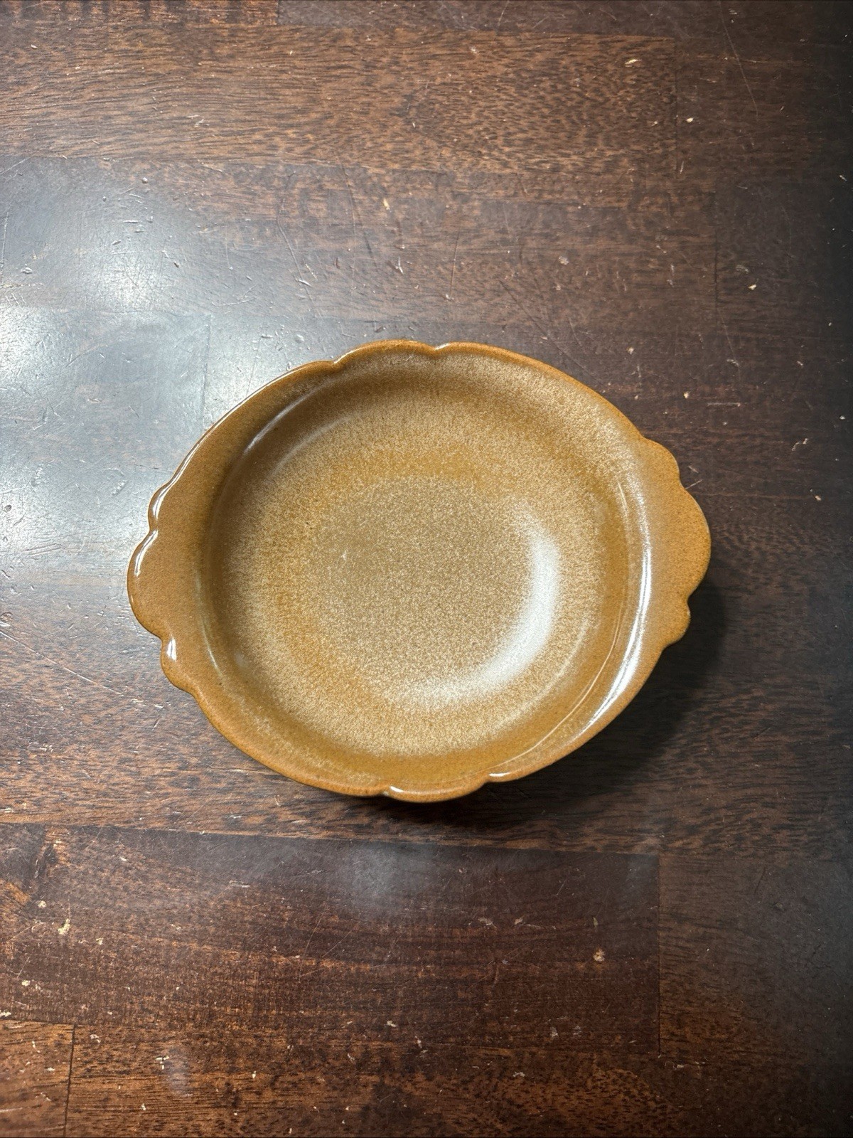 Vintage Frankoma  Pottery #40B Small Bowl, Brown Glaze Trinket Dish Cottage