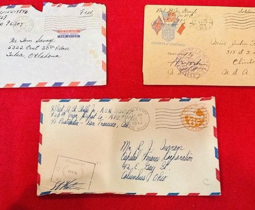 Vintage Original Soldier Mail Envelopes WWI WWII Vietnam War Postmarked Military