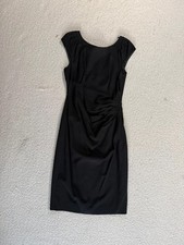 Coast size 10 Black Ruched Pencil Dress Cap Sleeve Bodycon Occasion Evening