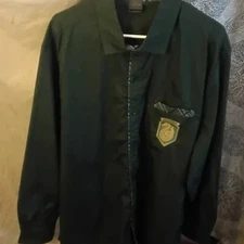 NWT Universal Studios Harry Potter SLYTHERIN Men's Green Button Down Shirt 3XL