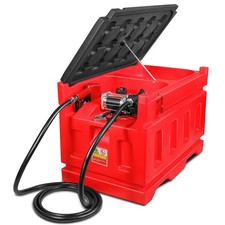 48 Gallon Portable Fuel Tank 15GPM 12V DC Self-Priming Transfer Pump Gas Diesel