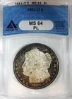 1883 O MORGAN DOLLAR! ANACS MS64 PL! TONED! MUST SEE! OUTSTANDING! NR #VIP149