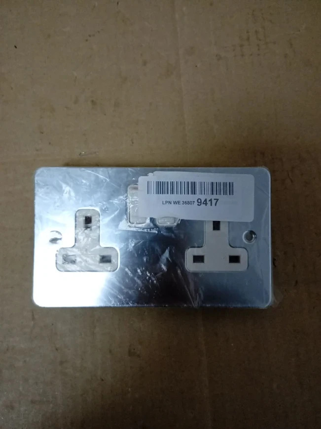 Alliance Electrical FPC2GSOCWH 13A 2 Gang White Insert Double Plug Flat