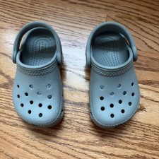 Crocs Toddler Boys Classic Clogs Pond Blue Gray Slip On Croslite Sz C 6 Clean