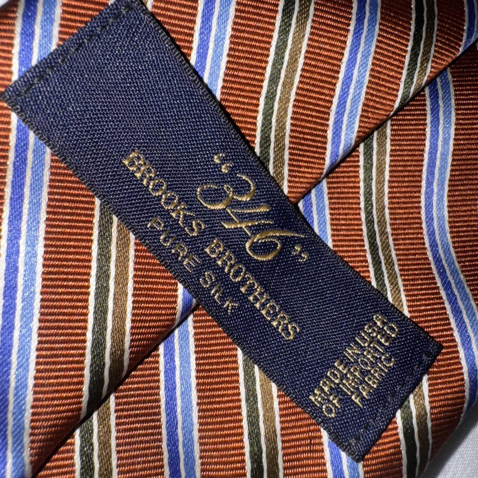 Brooks Brothers 346 Mens Repp Tie 100% Silk Multicolor Striped USA Made 3.5" 61" thumbnail 3