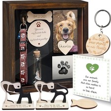 Pet Memorial Shadow Box 8.6'' Collar Holder Keepsake