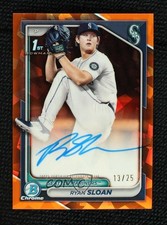 2024 Bowman Chrome Draft Sapphire Prospect Orange 13/25 Ryan Sloan Auto 1e8e