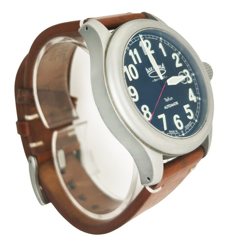 ASKANIA Taifun, Automatic Wrist Watch, German Pilot Black Dial Brushed Steel - Picture 3 of 7