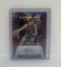 2024 Panini Prizm Draft #SD-PST Quinten Post Signing Day Purple Pulsar Auto /15