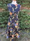 Hobbs Twitchill Dress Size 12 Linen Navy Multi Floral Midi Belt Wedding MOB BNWT