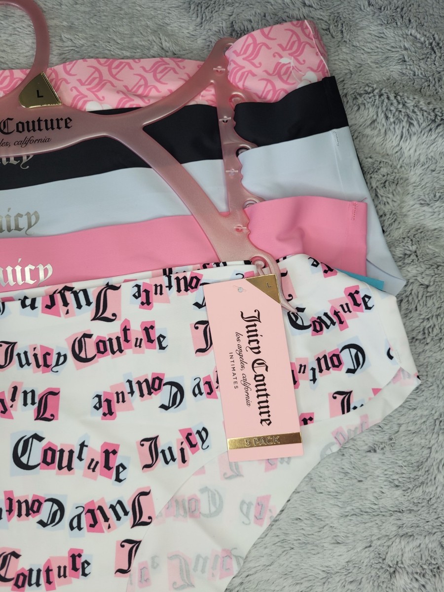 【新品タグ付き】Juicy Couture ビキニショーツMサイズ 5枚セット Juicy Couture Women's 5 Pack Cotton Underwear Set, Satin
