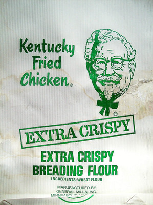 Vintage 1960s Kentucky Fried Chicken 25 lb. Extra Crispy Flour Bag (Empty)   KFC