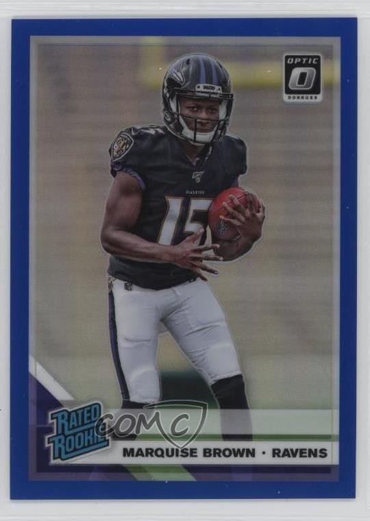 2019 Panini Donruss Optic Rated Rookie Blue Prizm /150 Marquise Brown #162 07r3