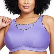 Glamorise Womens No-Bounce Camisole Sports Wirefree Bra 1066 sz 38h purple new