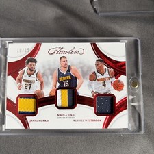 Nikola  Jokic Murray  Westbrook TRIPLE PATCH 2024-25 Panini Flawless RUBY /15 SS