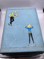 Vintage - Barbie Clone 12" fashion Doll  CASE - Blue trunk/case - MCM Art