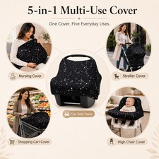 Baby Car Seat Canopy Cover Stretchy Shade Stroller Accessory Black Tie Dye