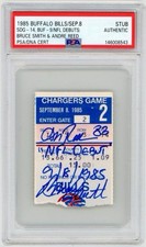 Bruce Smith & Andre Reed Signed Ticket Stub w/ 