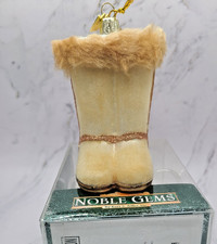 Kurt Adler Ugg Glass Snow Boot Tan or Brown In Box