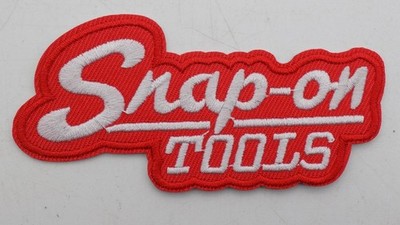 Snap On Tools Patch Embroidered Iron/Sew On 4''x2'' Red/White Garage Mechanic F/S