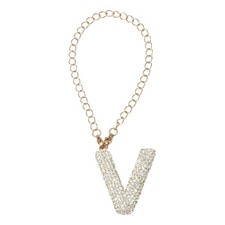 Initial Letter Cup Charm Accessories Letter V Keychain Charm White
