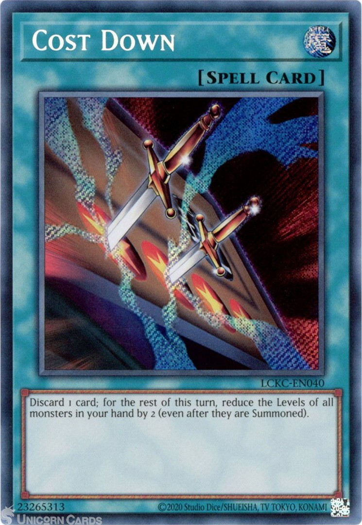 LCKC-EN040 Cost Down : Secret Rare UNL Edition Mint YuGiOh Card