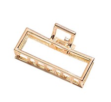 Vintage Metal Hair Claw Jaw Clips Clamp Rectangle, Rose gold