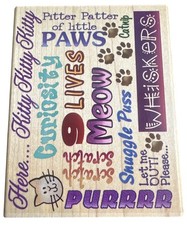 Cat Background Stamp Stampendous R060 With Fun Phrases Paw Prints