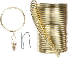 Curtain Rings and Hooks Clip,32mm Inside Diameter,Complete Set with Curtain Pol