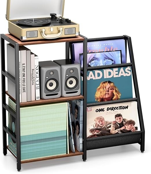 Record Player Stand, Turntable Stand with Vinyl Storage Holds up