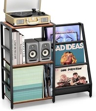 Record Player Stand, Turntable Stand with Vinyl Storage Holds up to 300 Albums