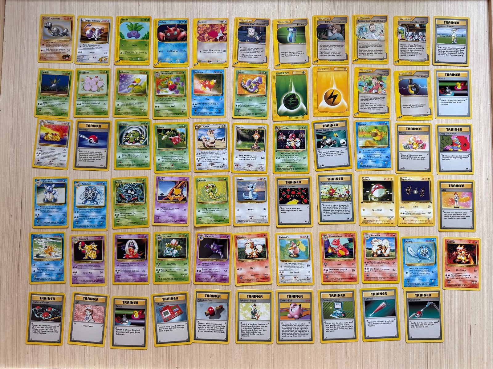 Vintage English Pokemon 65 Card Lot - Base Set, Fossil, Jungle, Neo, and More!