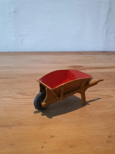 Dinky Toys 105B/382 Wheelbarrow Brown & Red Diecast Approx 1:16 Vintage 1948-58