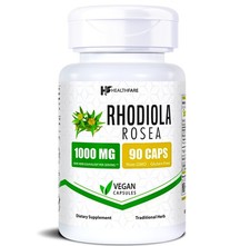Healthfare Rhodiola Rosea Capsules 1000mg Equivalent  90 Vegan Capsules