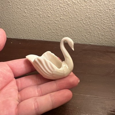 Vintage Lenox To the Bride Mini Porcelain Swan Wedding Ring Trinket Dish Holder
