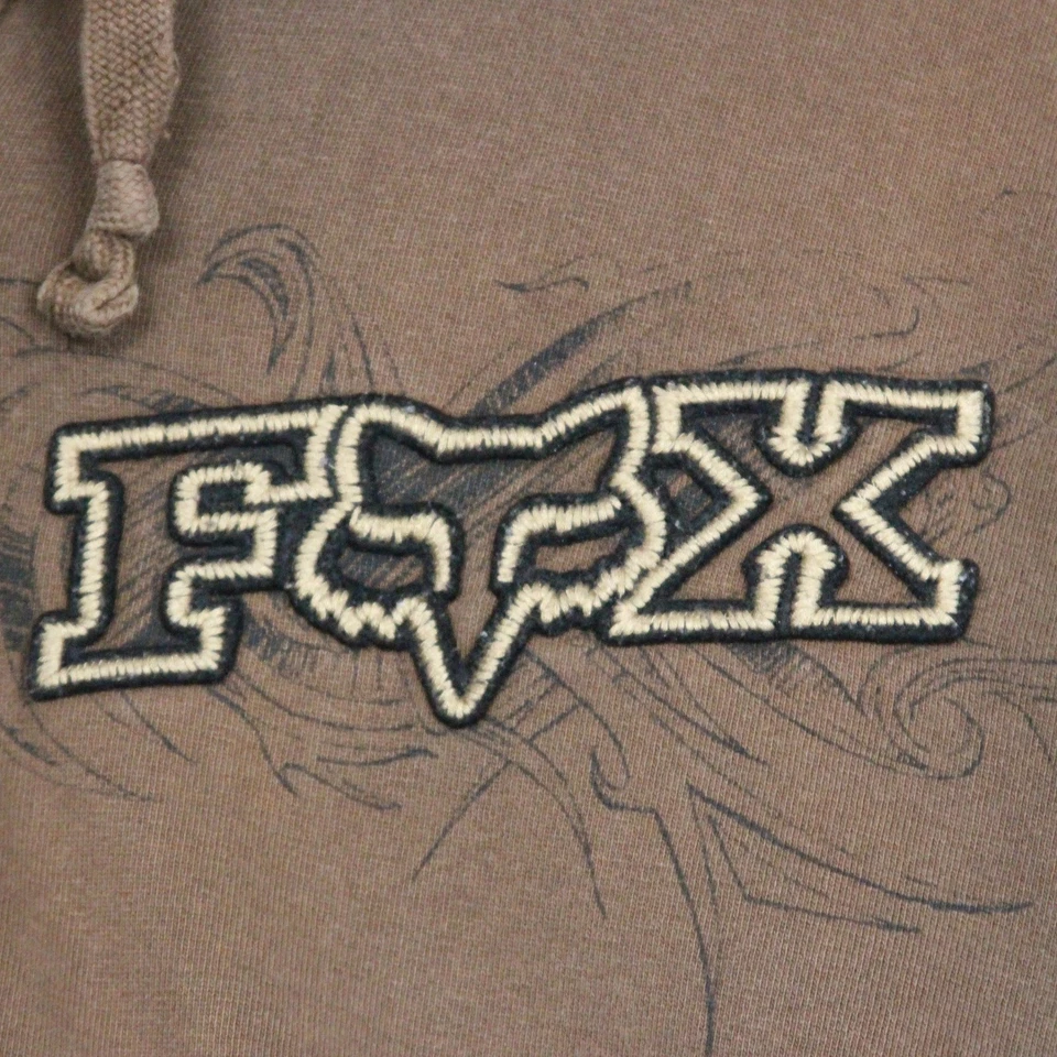 Fox Deluxe Para Hombres 2XL Cremallera Completa Sudadera con Capucha Marrón Sherpa Forrada Chaqueta Grunge Y2K Patinador Foto 2 de 4