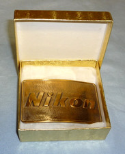 Vintage NIKON Camera Belt Buckle Solid Brass Made in USA by Indiangiver Co. NEW!