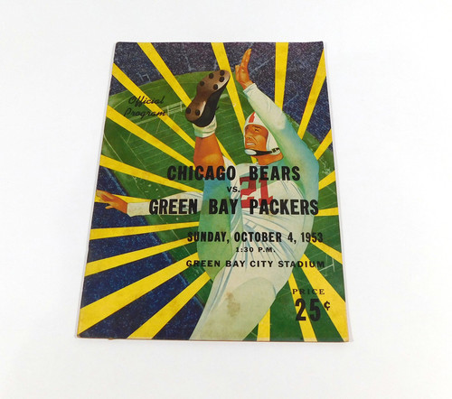 1953 Green Bay Packers vs Chicago Bears NFL Football Program 10-4-53