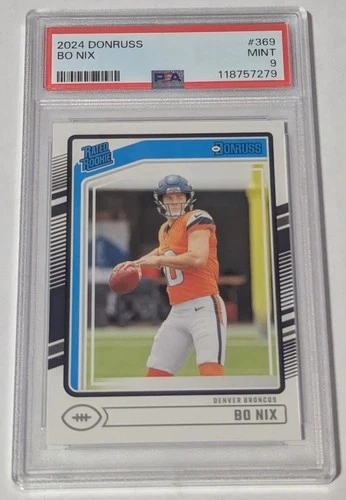 2024 PANINI DONRUSS #369 BO NIX RC RATED ROOKIE BRONCOS PSA 9