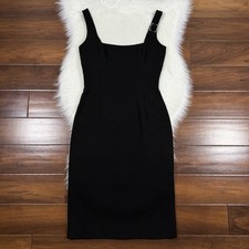 Max Mara Pianoforte Women’s Size 42 / US 8 Black Sleeveless Midi Dress Jeweled