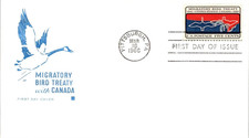 CANADA & USA MIGRATORY BIRD TREATY  1966   FARNAM CACHET FDC UNADDR