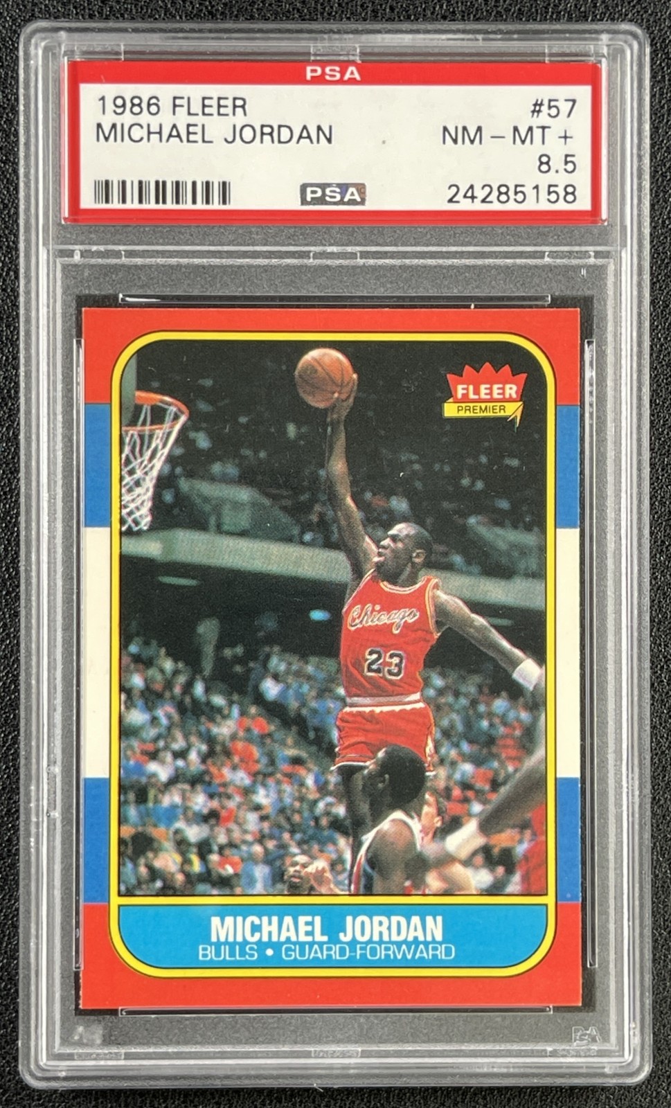 MICHAEL JORDAN PSA 8.5 1986-87 FLEER #57 ROOKIE RC BULLS 5158