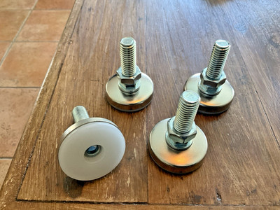 4 pc Set of Four Machine Leveling Feet Stainless Steel, 1/2-13 x 1.5'' thread