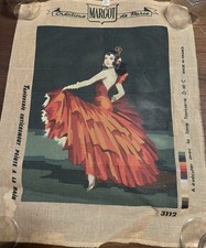 Vintage Margot de Paris Spanish Dancer Needlepoint Canvas 45x60 France