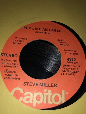 Steve Miller Lovin Cup / Fly Like An Eagle Record 45 RPM Vinyl S5
